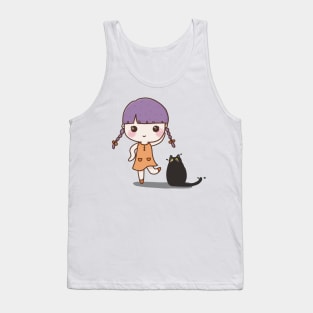 A girl and her Cat Tank Top